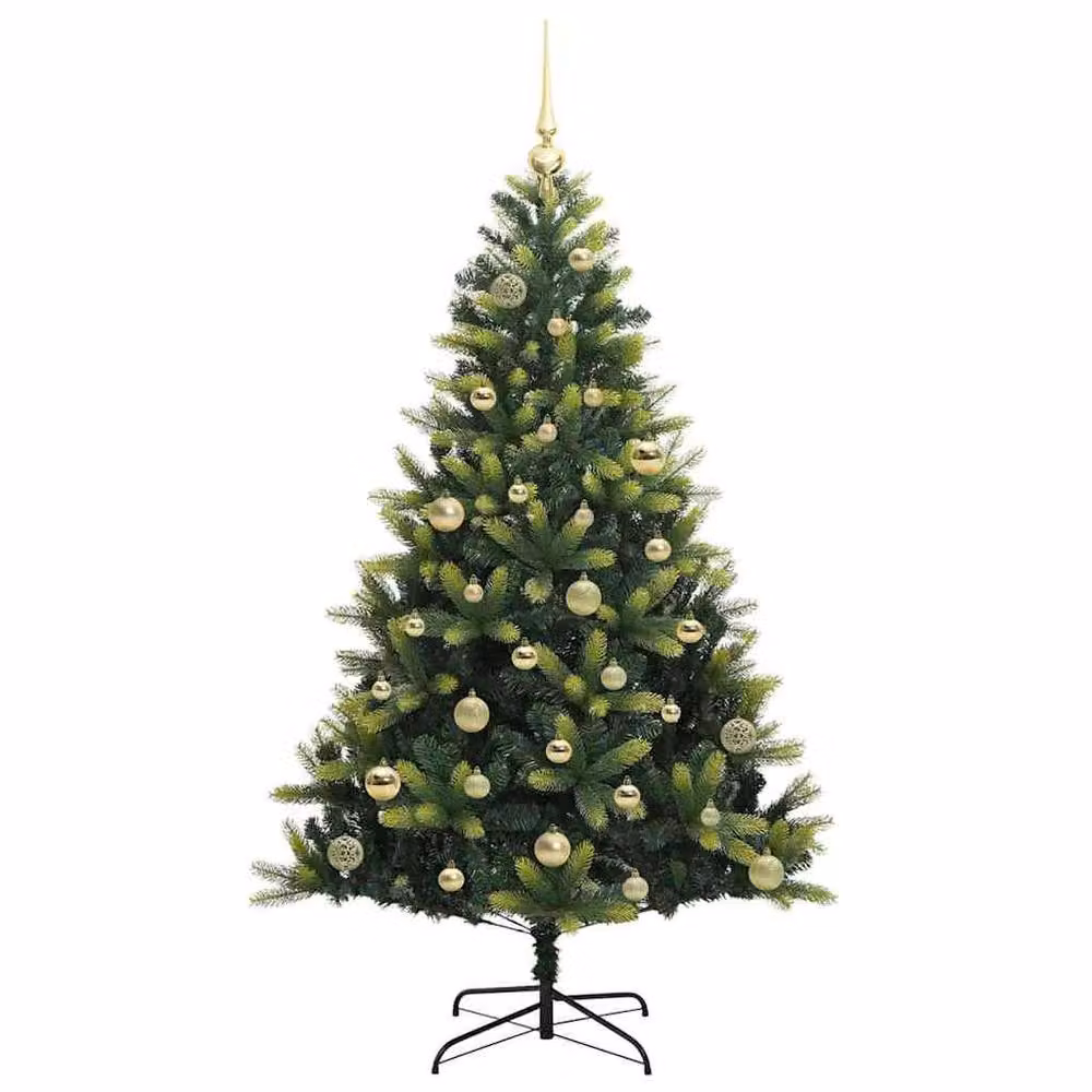 Berkfield Home Realistic Artificial Hinged Christmas Tree with 150 LEDs, Green, Height: 150 cm – 3