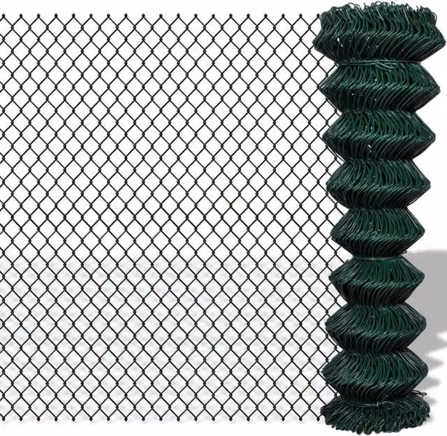 Berkfield Home Green PVC Coated Steel Chain Link Fence, 1.5 x 25 m – 1