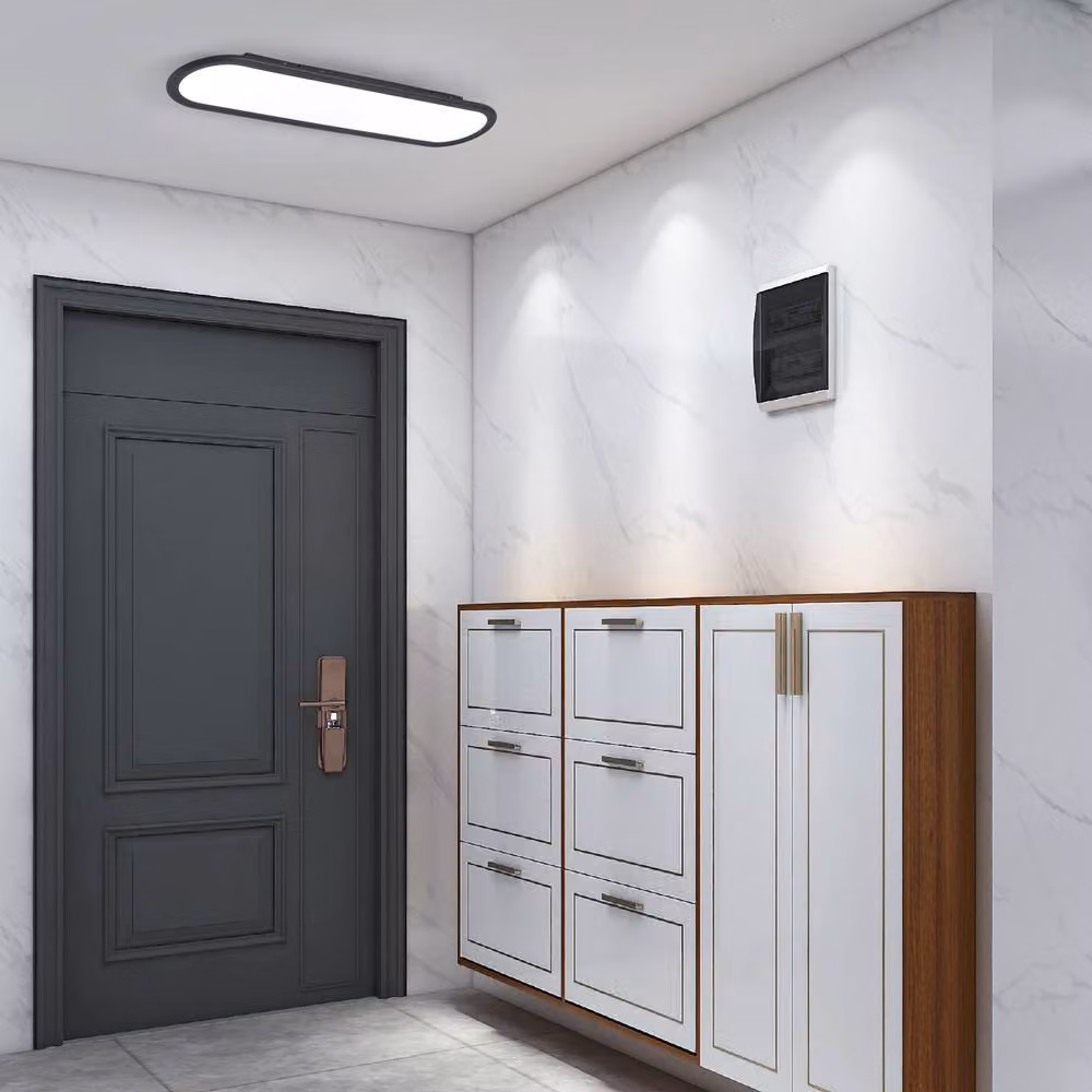 NIVOR Modern LED Linear Ceiling Light in Black, 70 cm – 4