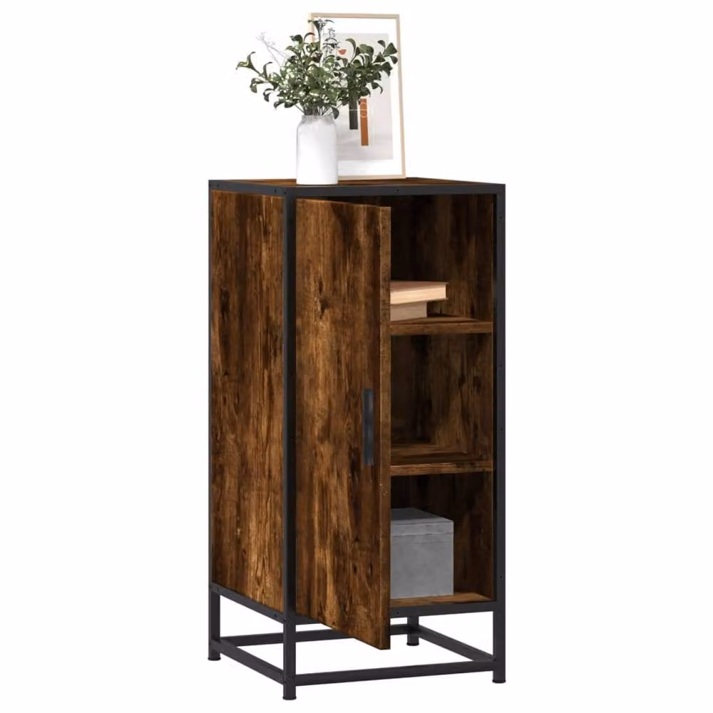 Berkfield Home Smoked Oak Sideboard in Brown, W/D/H: 35.5 x 35.5 x 76 cm – 2