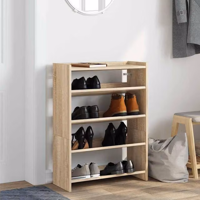 Berkfield Home Shoe Rack in Sonoma Oak, Brown, W/D/H: 60 x 25 x 81 cm – 1