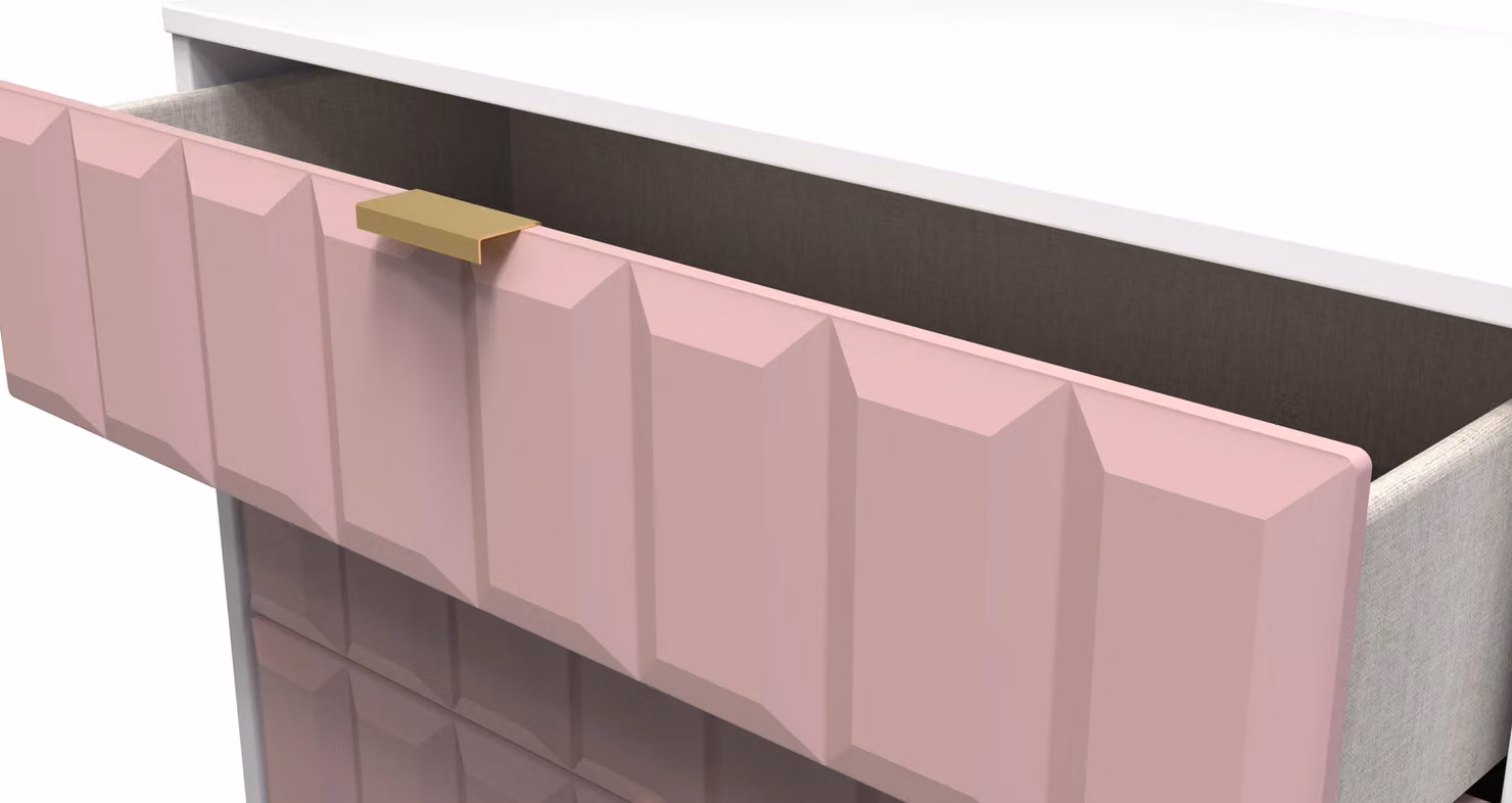 Ready Assembled 2 U Metro 3 Drawer Chest in Dusty Pink and Gold – 3