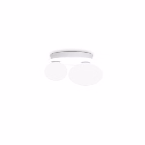Ideal Lux Ninfea 2 Light White Glass Globe Ceiling Light
