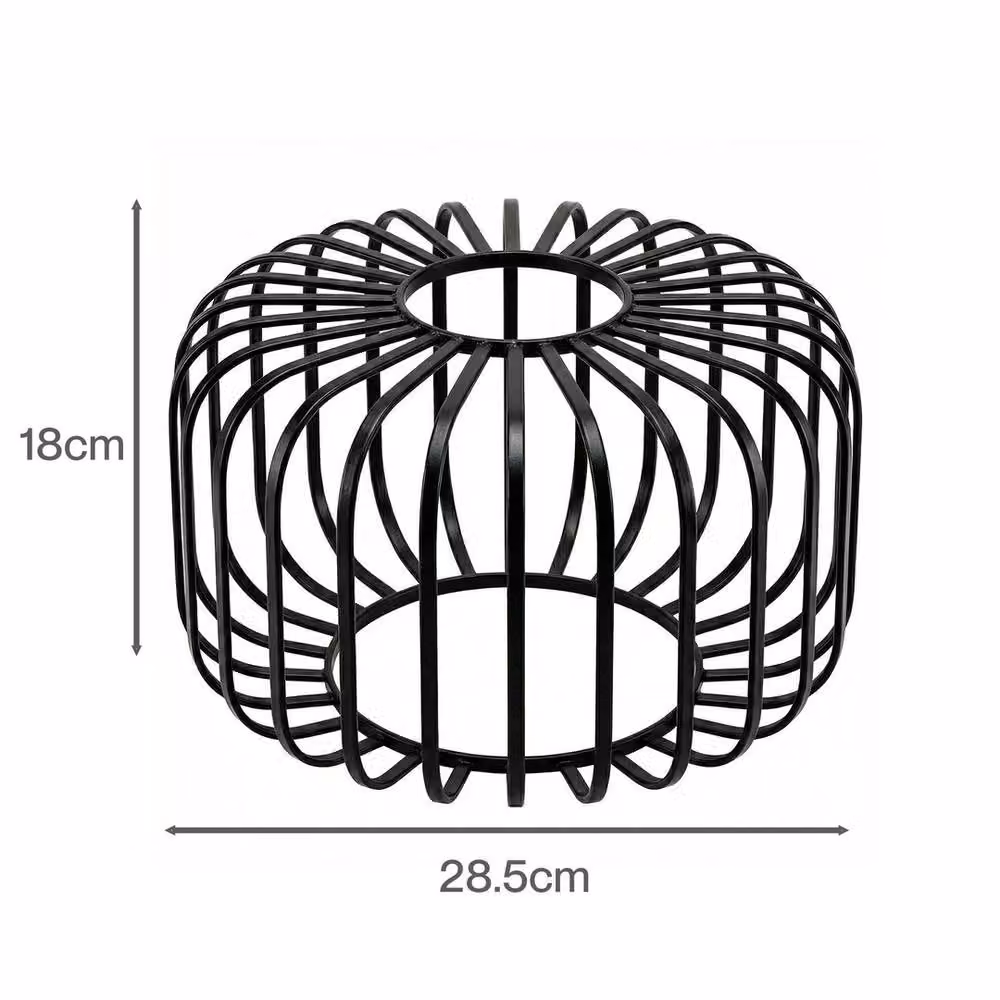 EONLION Industrial Metal Cylinder Ceiling Pendant Light Shade, Black, H: 28.5 cm, W: 18.0 cm, D: 18.0 cm – 2