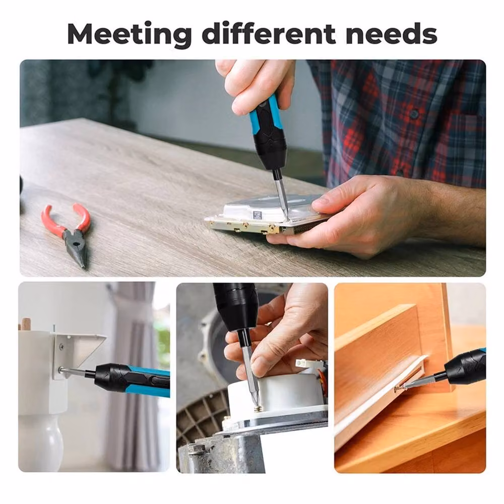 Nordara 4V Cordless Electric Screwdriver Set with Fast-Charging Rechargeable Battery, Black, Width: 520 cm – 3