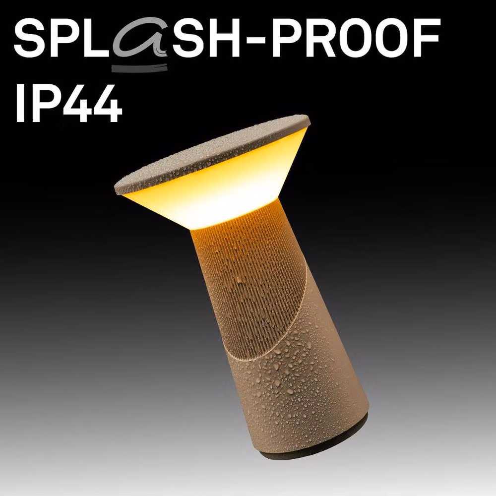 Briloner Pilia Rechargeable LED Table Lamp, Beige, H 24 cm x W 15 cm, IP44 Dimmable Touch Light – 5