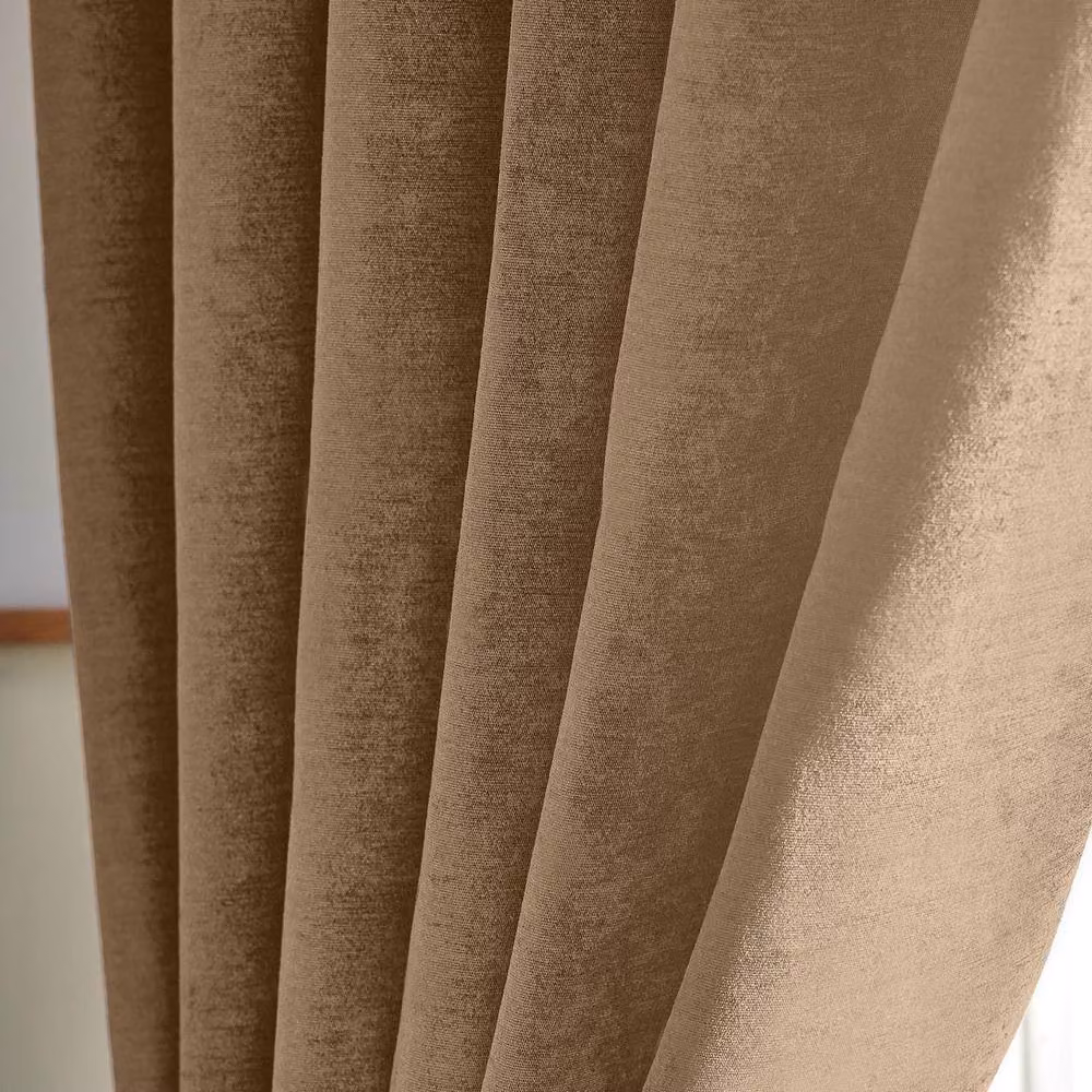 Luxury Living Beige Chenille Blackout Pencil Pleat Curtains, Width: 117 cm, Drop: 229 cm – 3