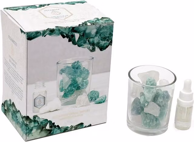 KDMK Green Fluorite Crystal Glass Aroma Diffuser Jar for Tabletop Use