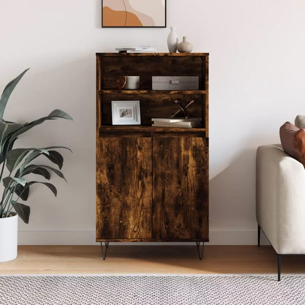 Berkfield Home Industrial Highboard in Smoked Oak, Brown, W/D/H: 60 x 36 x 110 cm – 2