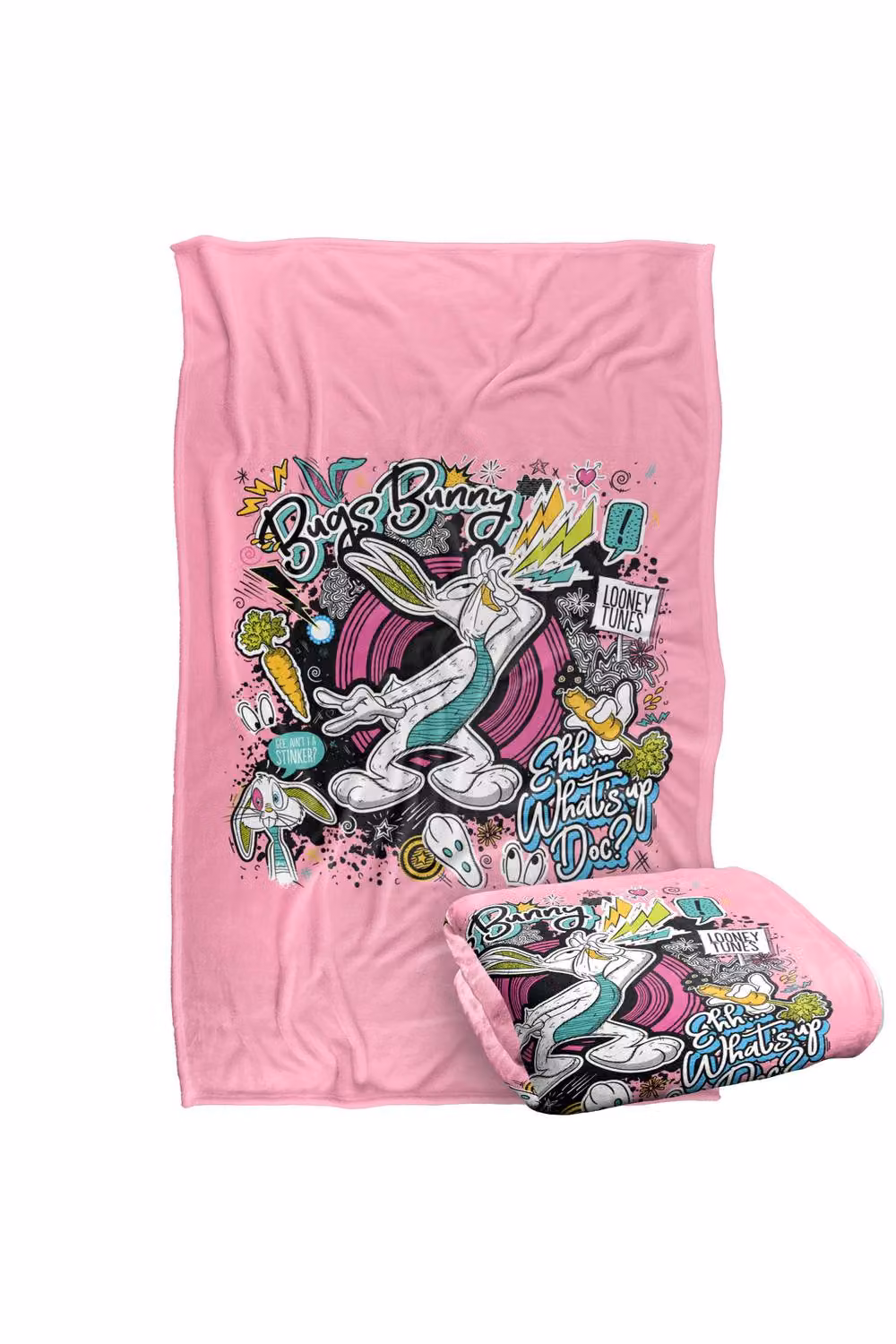 Warner Bros. Looney Tunes Bugs Bunny Ain't I A Stinker Super Soft Silky Touch Fluffy Throw, Multicolour, Large – 2