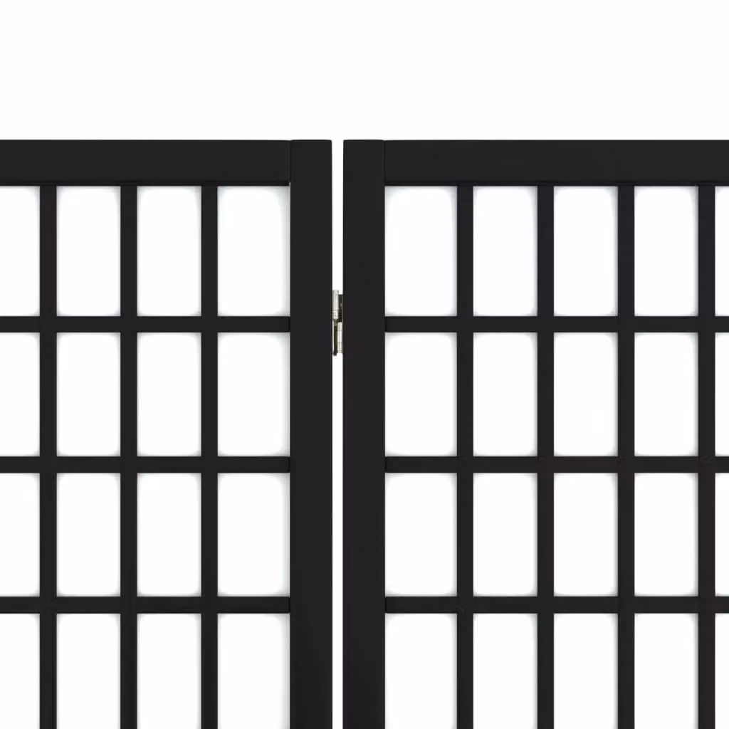 Berkfield Home Japanese Style 5-Panel Folding Room Divider, Black, W/H: 200 x 170 cm – 5