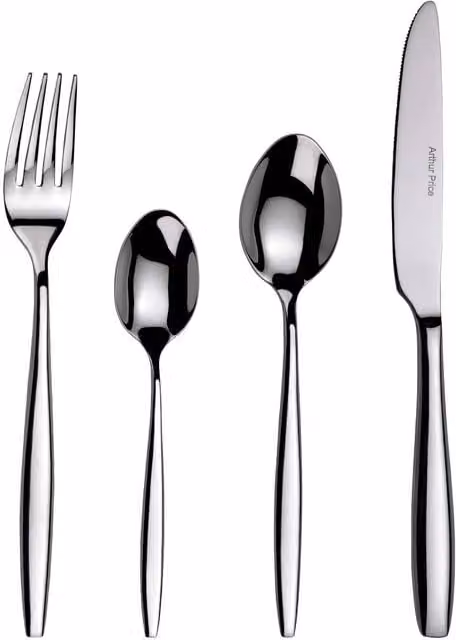Arthur Price Rio Polished Stainless Steel 24 Piece 6 Person Silver Cutlery Set with Case