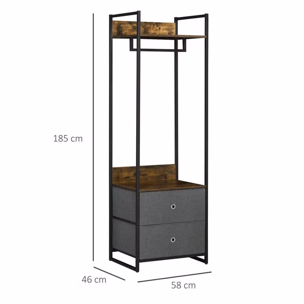 KORVIXA Industrial Metal Clothes Rail Garment Rack in Grey – 2