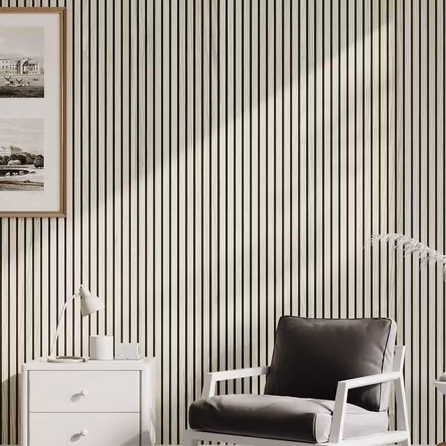 Livingandhome Wood-Look PVC Wall Panels in Yellow, Grey and White