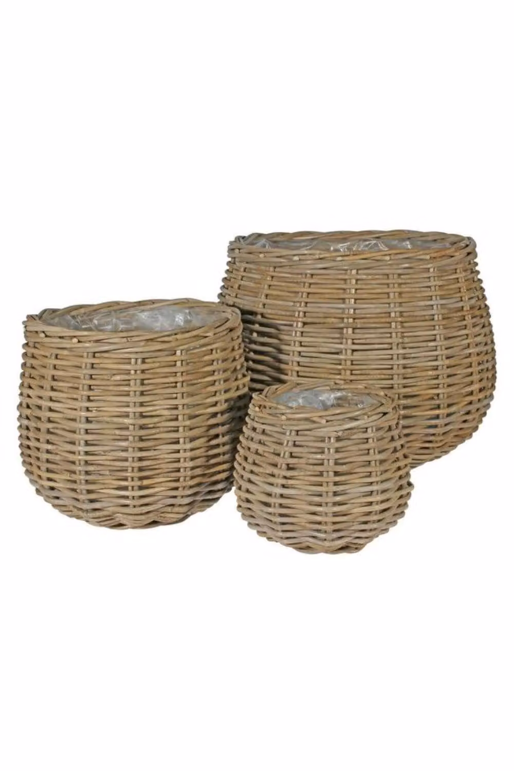 KDMD Set of 3 Brown Plastic Onion Baskets with Liners – 2