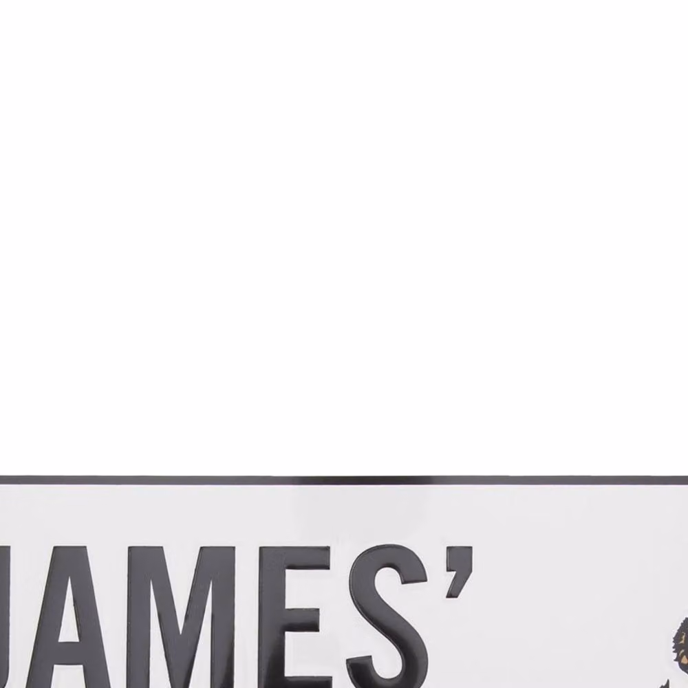 Newcastle United FC St James Park Retro Metal Street Sign, White, W: 40.0 cm, H: 18.0 cm – 2