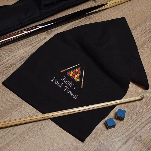 Duncan Stewart Personalised Pool Player Towel in Black