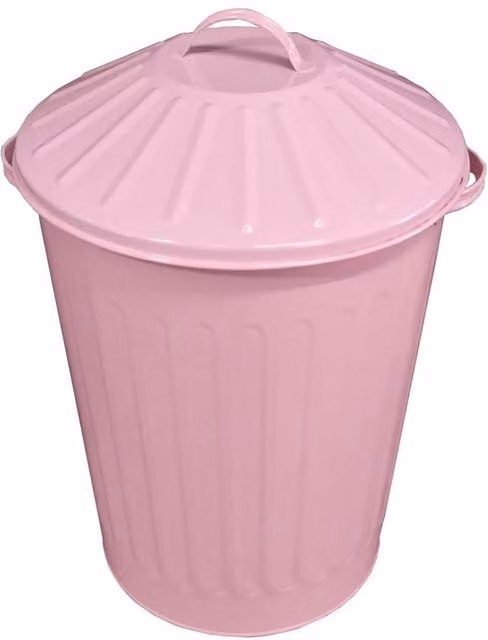 FLAVORA Pink Retro Metal Bin with Flip Lid, 50L – 1