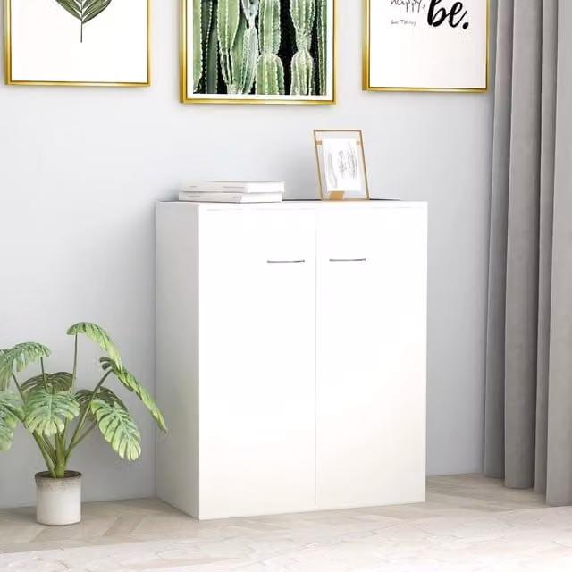 Berkfield Home White Minimalist Sideboard in MDF, W/D/H: 60 x 30 x 75 cm – 1
