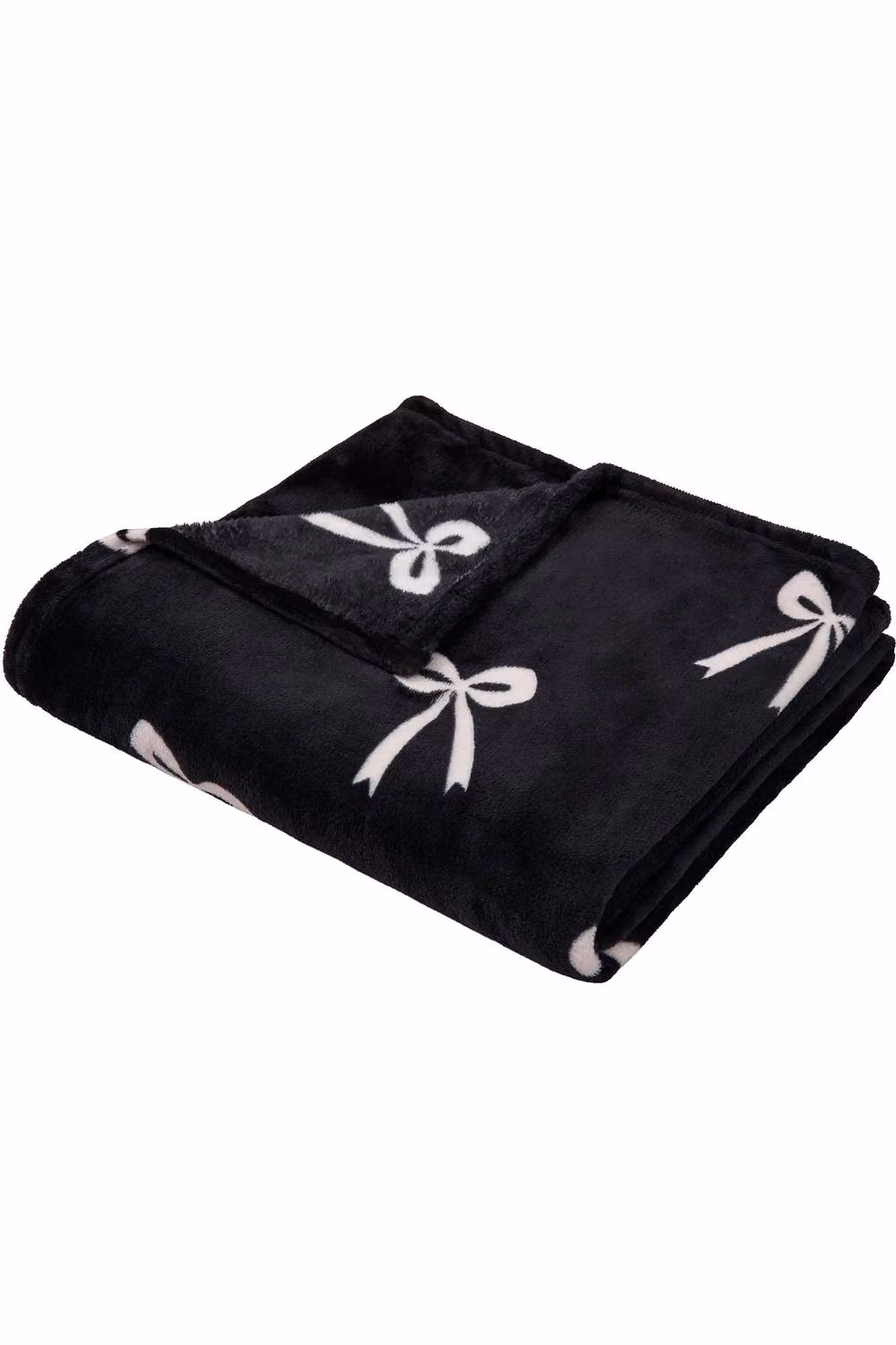 Fusion Bows Super Soft Black Fleece Throw, W/D/H: 120 x 150 cm – 2