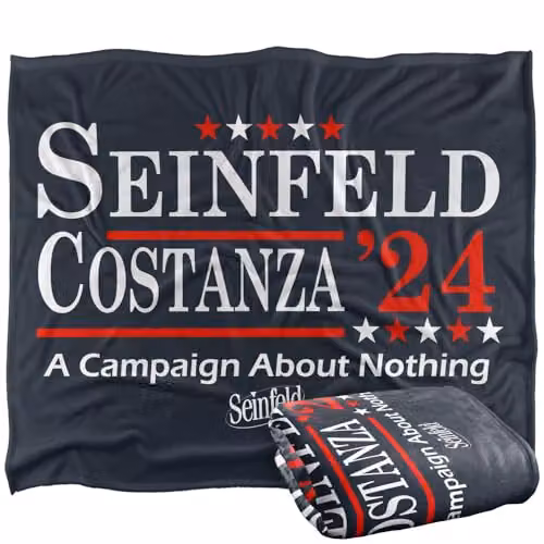 Warner Brothers Seinfeld Costanza 24 Super Soft Microfibre Throw Blanket, White, W/D: 152 x 127 cm – 1