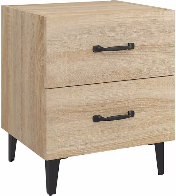 Berkfield Home Sonoma Oak Bedside Cabinet in Light Brown, W: 40 cm, D: 35 cm, H: 47.5 cm – 1