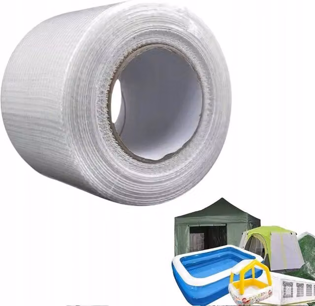 NESTLUNE Waterproof Repair Tape in White for PE Tarpaulins and Tents, W: 10 cm x L: 8 m – 1