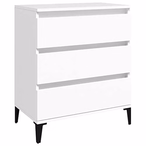 vidaXL White Minimalist Sideboard in Matt MDF, W/D/H: 60 x 35 x 70 cm