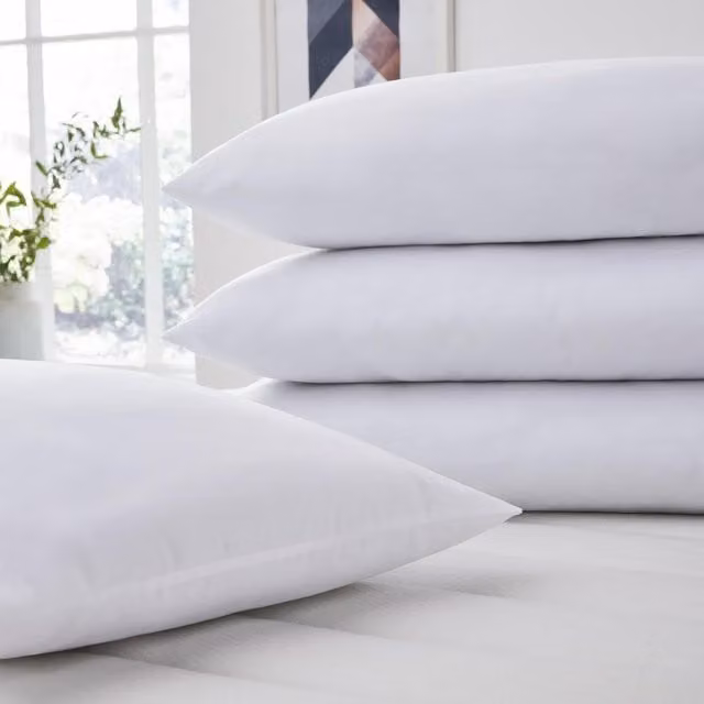 Pack of Soft Bounce Back White Polyester Pillows, 0.9kg