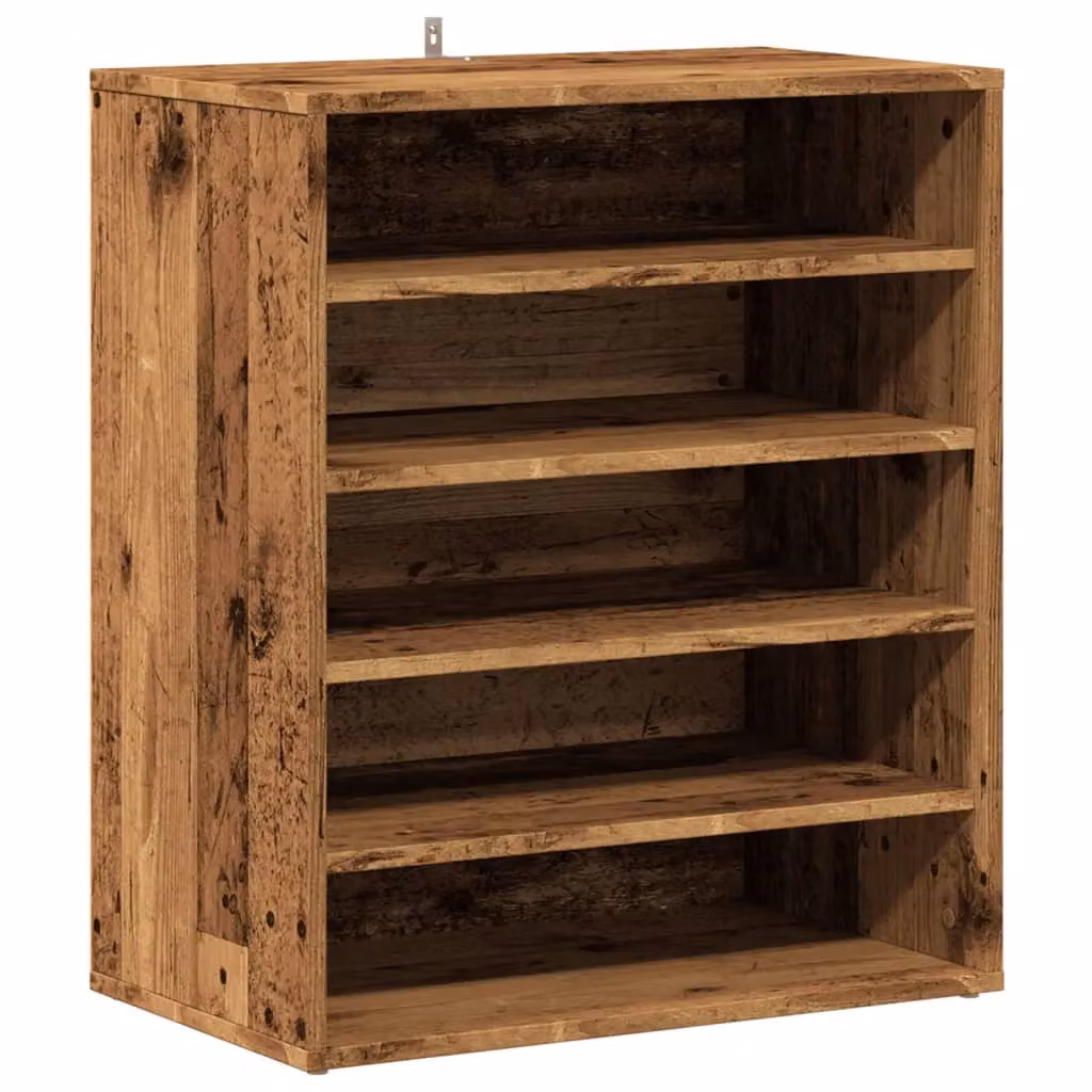 Berkfield Home Rustic Old Wood Shoe Cabinet in Brown, W/D/H: 60 x 35 x 70 cm – 2