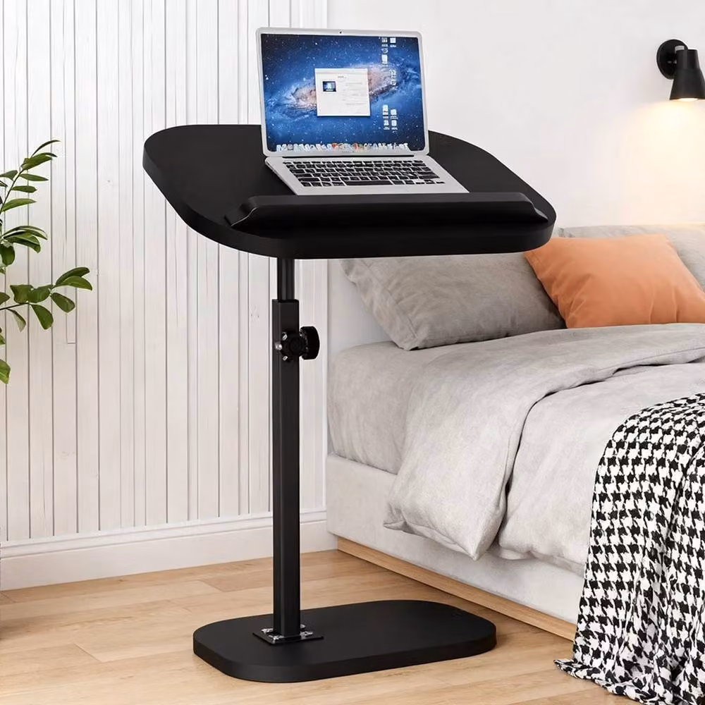 NESTLUNE C-Shaped Adjustable Sofa Side Table in Black with Tilting Top – 3