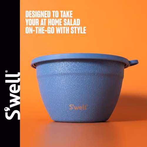 S'well Stainless Steel Salad Bowl Kit in Blue and Grey, 1.9 l – 3