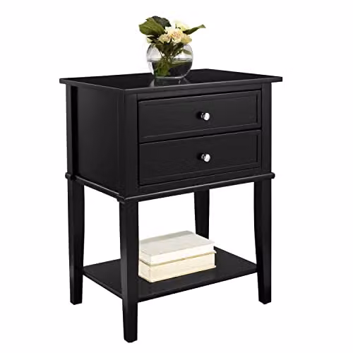 DHP Franklin Accent Table with 2 Drawers, Black – 1
