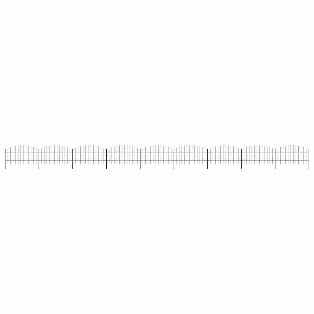 Berkfield Home Durable Black Steel Spear Top Garden Fence