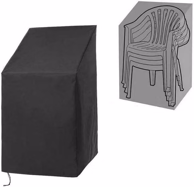 Nordara Waterproof Dining Chair Cover in Black, H 110 cm x W 35 cm