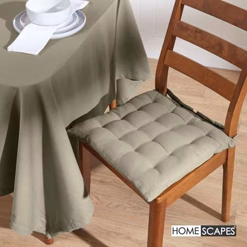 Homescapes Plain Grey Round Cotton Tablecloth, Diameter: 178 cm – 2