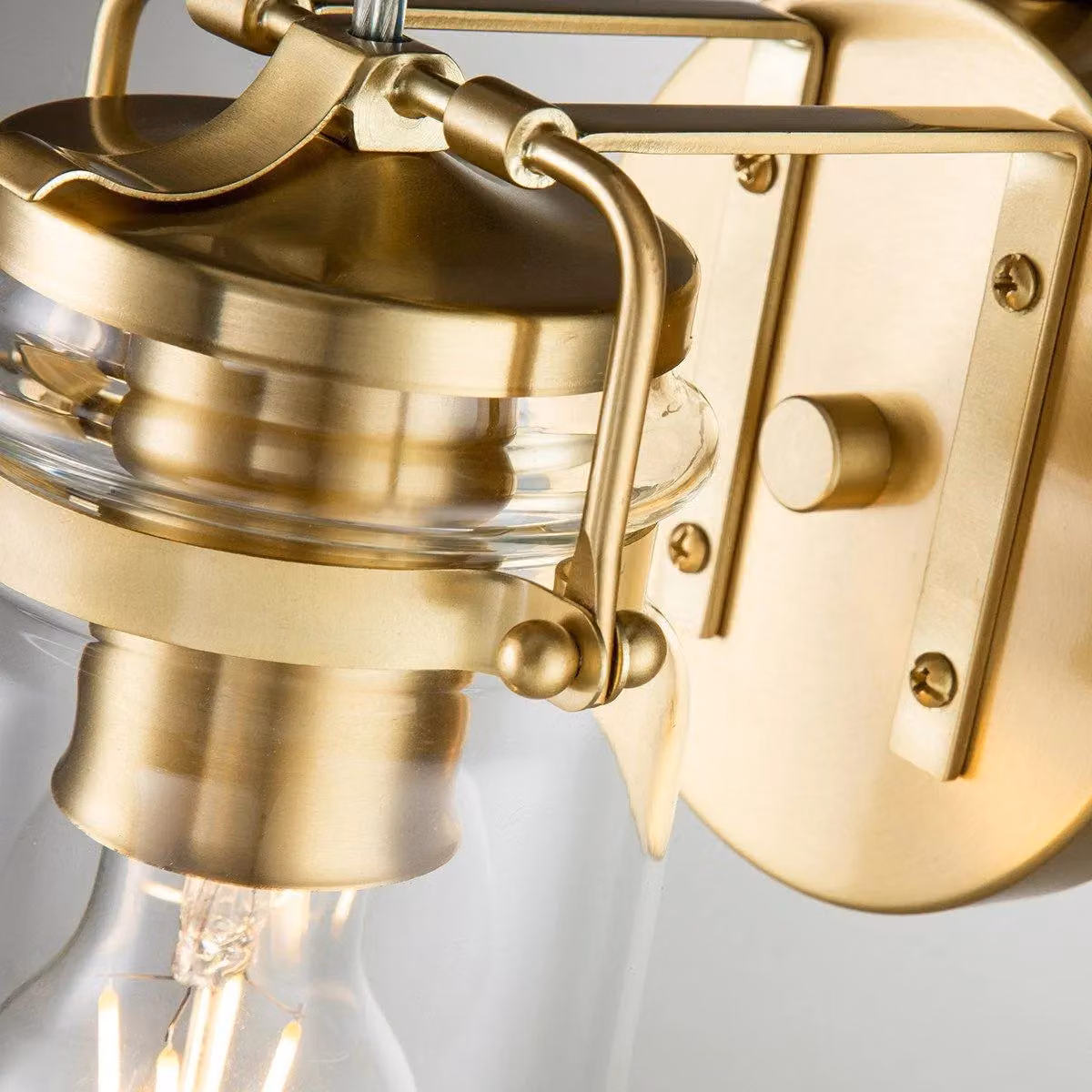 Kichler Brinley Wall Lamp in Brushed Brass and Yellow Glass – 3