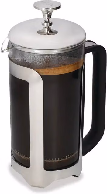 La Cafetiere Roma Stainless Steel French Press Coffee Maker, Silver, 1L – 4