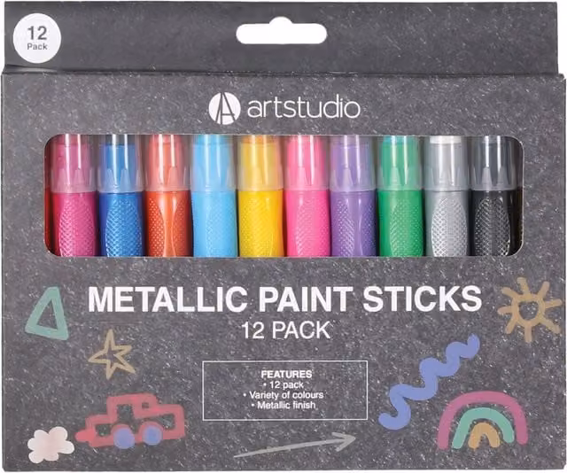 Art Studio Metallic Paint Sticks, Multicolour, Pack of 12
