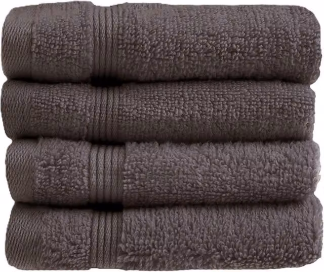 Allure Bath Fashions Luxury Egyptian Cotton Face Towels, 500gsm, Pack of 4, Anthracite Grey