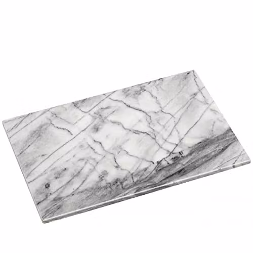 Orsina White and Grey Marble Chopping and Serving Board, W/D/H: 41 x 31 x 2 cm