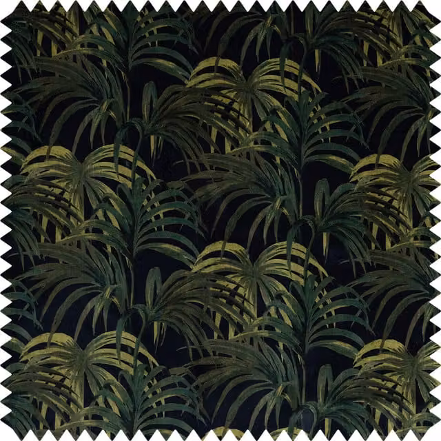 House of Hackney Palmeral Velvet in Midnight Blue and Green