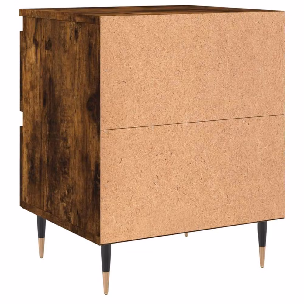 Berkfield Home Elegant Bedside Cabinets, 2 Piece Set in Smoked Oak Brown, W/D/H: 40 x 35 x 50 cm – 5
