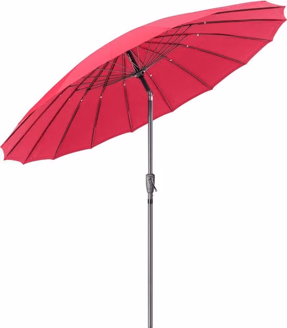 Christow Shanghai Garden Parasol Umbrella in Red and Pink with UPF 30 Protection, Diameter: 260 cm
