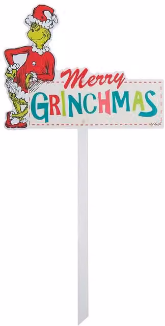 VFM e-Store Grinch Christmas Decorative Sign in Red and Multicolour, W 28 cm x H 21 cm – 1