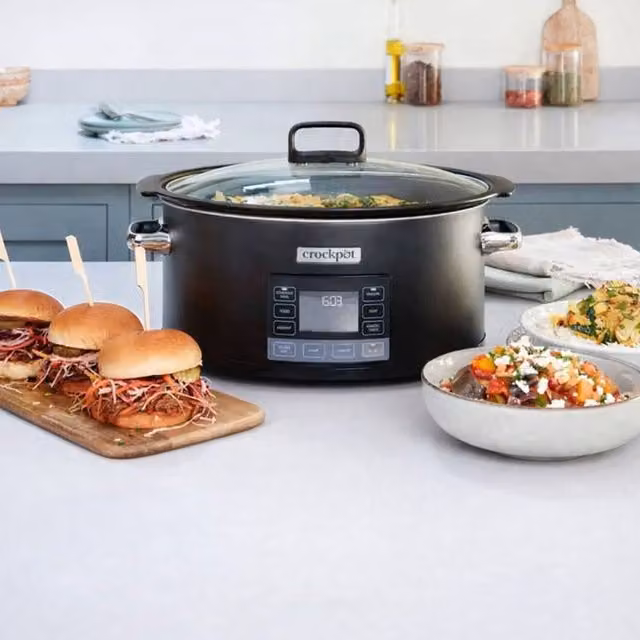 Crockpot TimeSelect CSC093 Digital Slow Cooker with Timer and Glass Lid, Black
