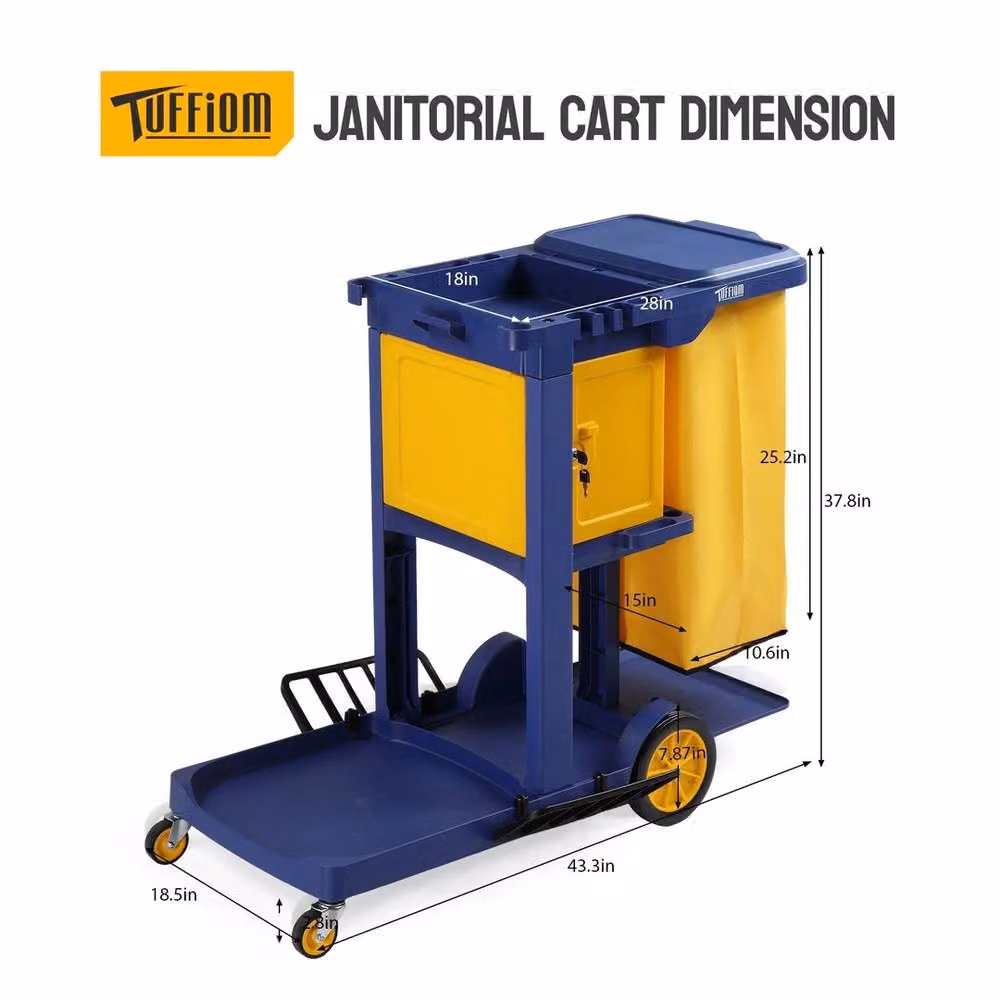 Kelvenix Cleaning Trolley on Wheels in Blue – 2