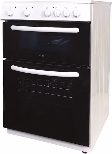 Statesman Fan Assisted Double Oven Electric Cooker in White