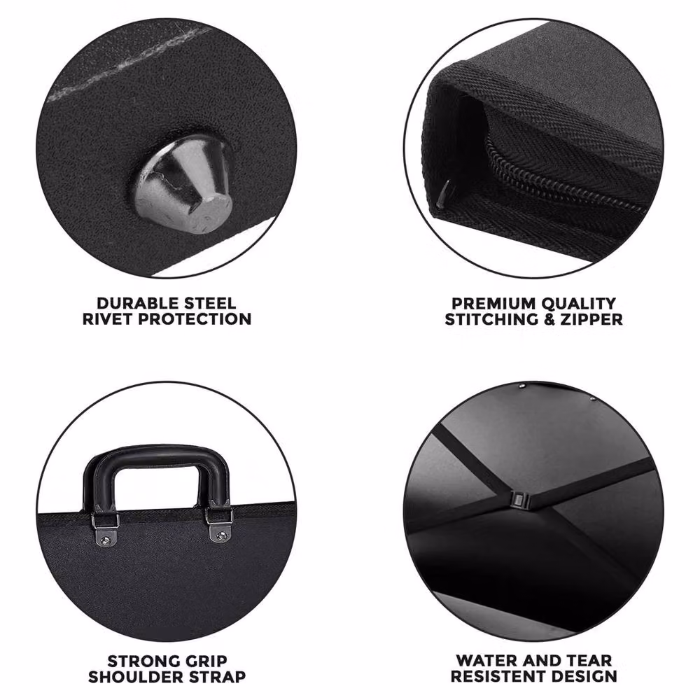 Kelvenix Art Work Painting Folder Bag in Black with Handles, A3 Size – 3