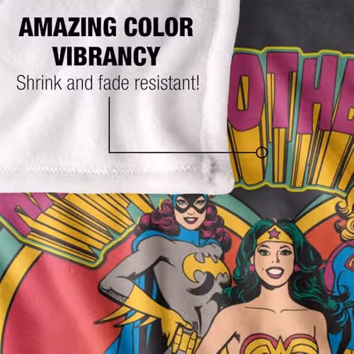 LOGOVISION Justice League Happy Mothers Day Super Soft Fleece Throw Blanket, Multicolour, W: 152 cm, D: 127 cm – 3